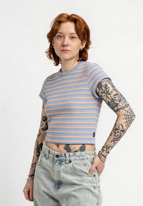 TITUS Simay T-Shirt blue-striped – Vorderansicht