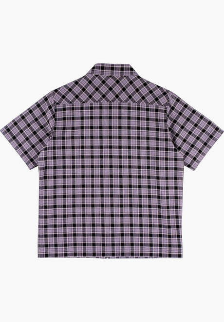 Cell Woven Plaid Zip lavender-grey Rueckenansicht
