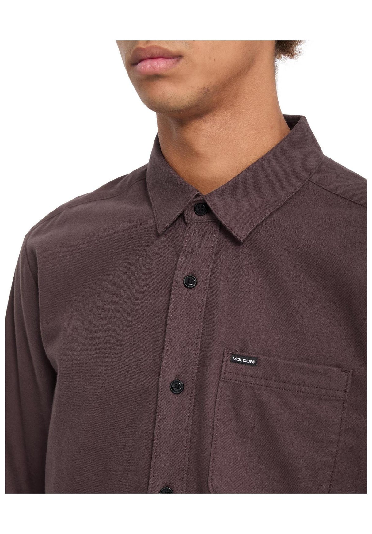 Volcom Caden Solid Hemd-Langarm raisin – Oberansicht