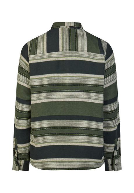 iriedaily Santania Hemd-Langarm black-olive – Rückenansicht
