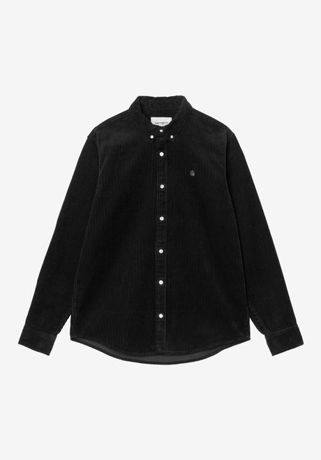Carhartt WIP Madison Cord Shirt Hemd-Langarm soot – Vorderansicht