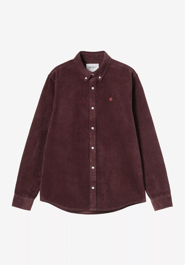 Madison Cord Shirt amarone Vorderansicht