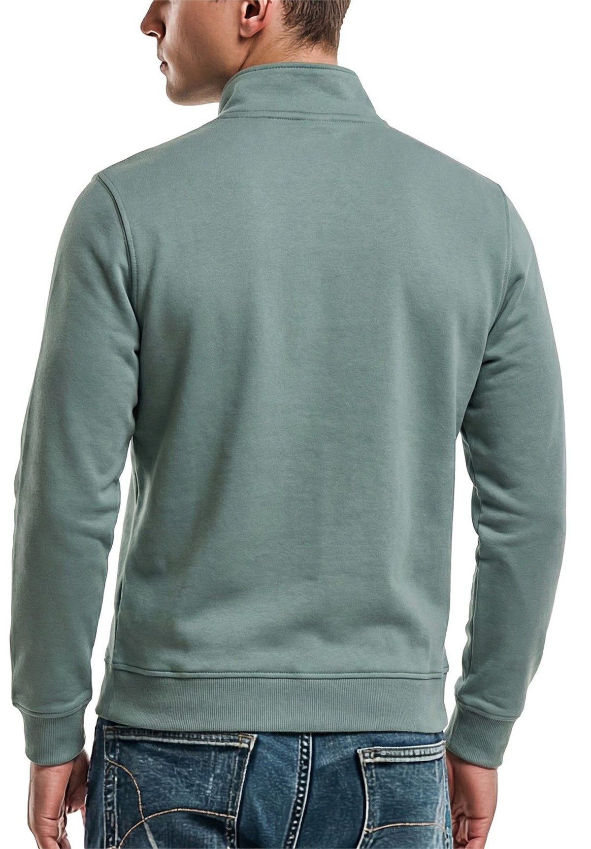 Dickies Oakport Quarter Zip Sweatshirt stormysea – Rückenansicht