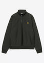 Half Zip American Script raven Vorderansicht