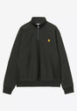 Half Zip American Script raven Vorderansicht