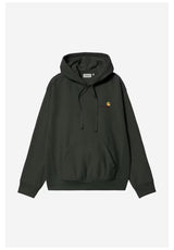 Carhartt WIP Hooded American Script Hoodie raven – Vorderansicht