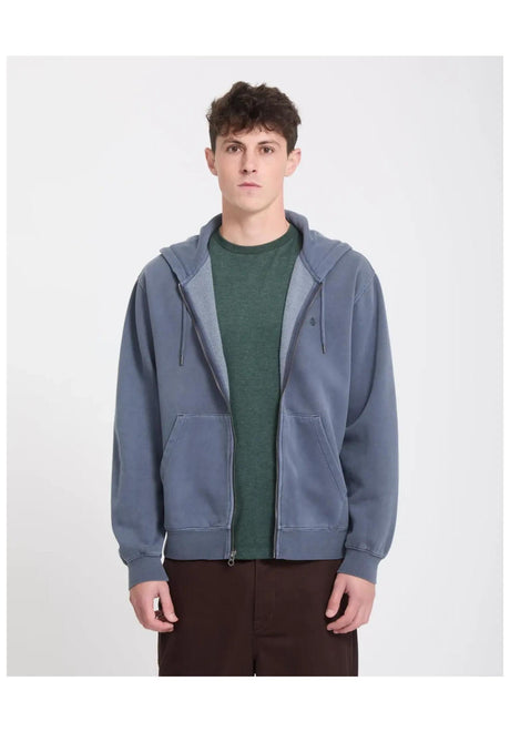 Volcom Single Stone Zip Zip-Hoodie stormblue – Vorderansicht