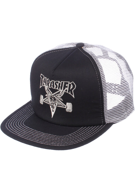 Thrasher Skate Goat Embroided Mesh Cap black-grey – Vorderansicht