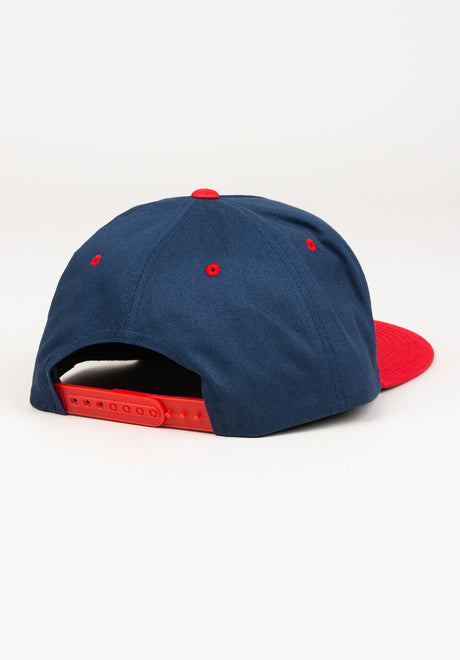 Atticus Bird Snapback Cap navy-red – Rückenansicht