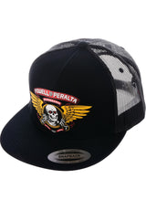 Winged Ripper Trucker Snapback black Vorderansicht