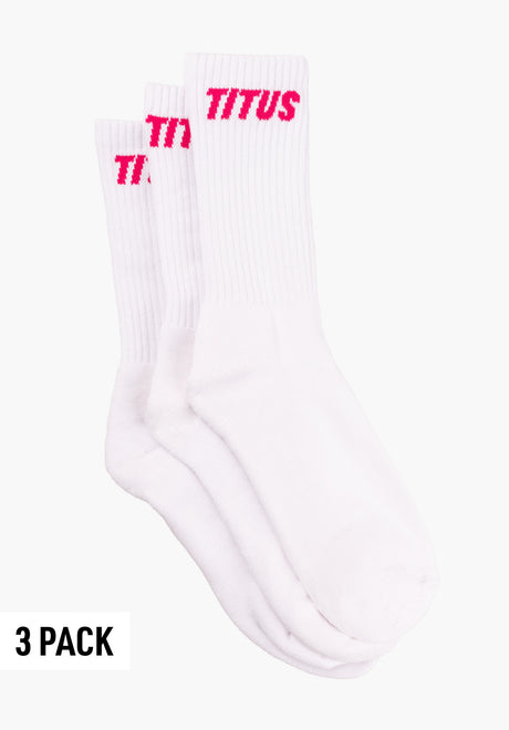 TITUS Named 3 Pack Socken white-glowpink – Vorderansicht