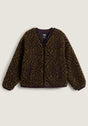 Suffolk Cheetah Check Pile Coat darkport Vorderansicht
