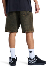 Baggy Denim Short goldenolive Rueckenansicht