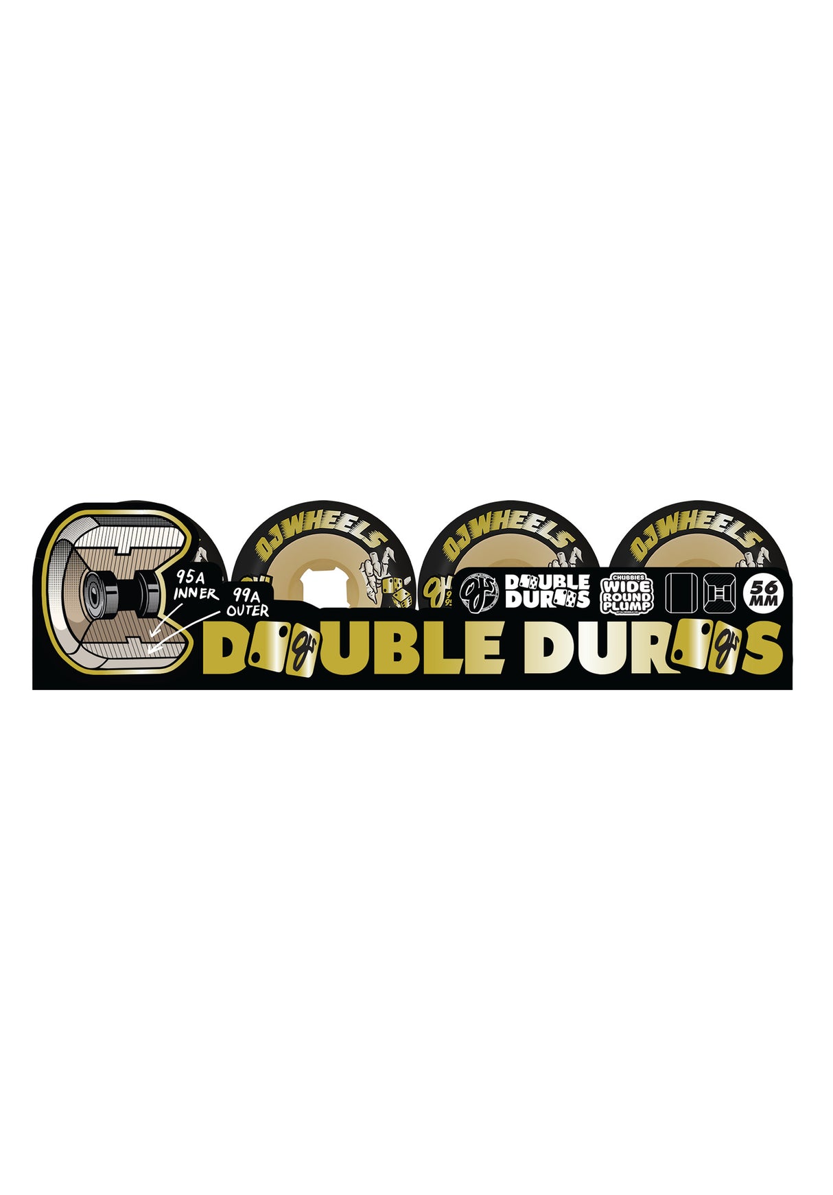Double Duro Chubbies 99A/95A black Rueckenansicht