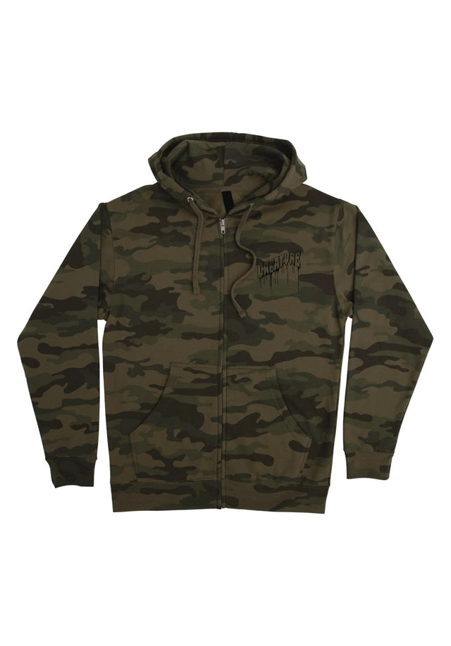 Logo Outline Drip Heavyweight army Vorderansicht
