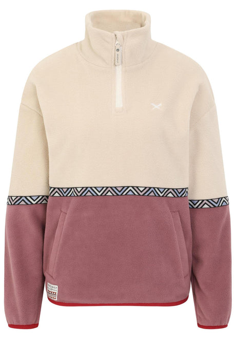 Holina Fleece Troyer plum Vorderansicht