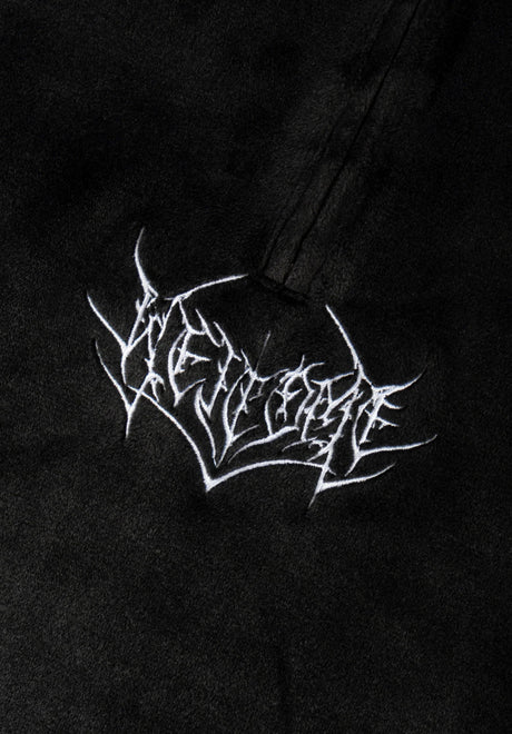 Grain Embroidered Velour Zip black Rueckenansicht
