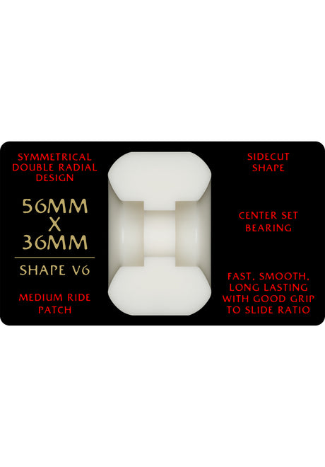 Powell-Peralta Dragons 93A V6 Symmetrical Medium Ride Rolle offwhite – Rückenansicht