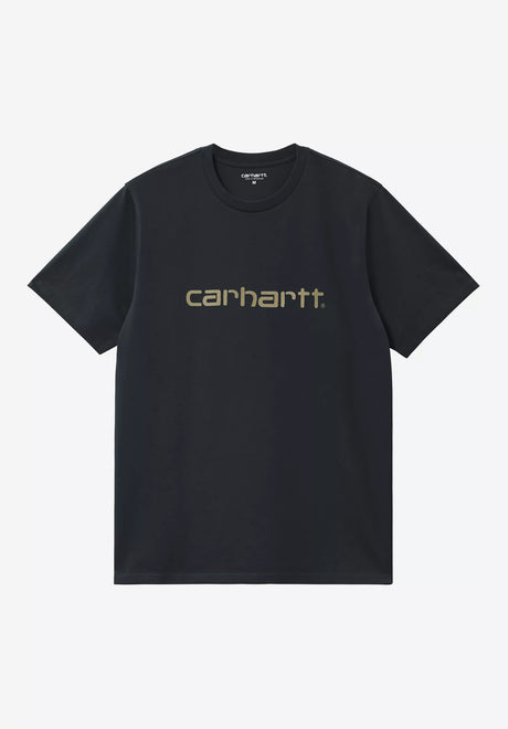 Carhartt WIP Script T-Shirt deepnight-gentlegreen – Vorderansicht