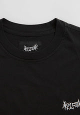 Collar Garment Dyed Knit black Closeup1