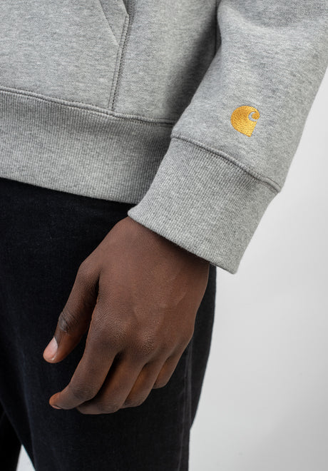 Carhartt WIP Hooded Chase Hoodie greyheather-gold – Ansicht 4