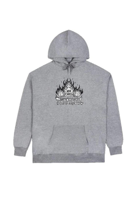 Thrasher Who Cares by Neckface Hoodie sportgrey – Vorderansicht