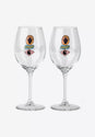 Stacked Grapes Wine Glass Set clear Vorderansicht