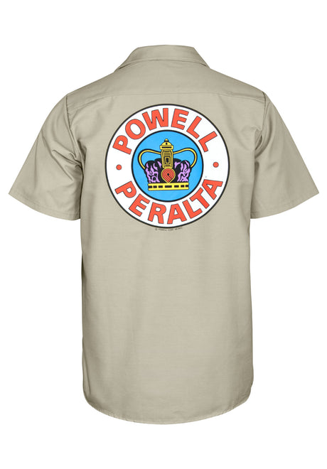 Powell-Peralta Supreme Work Shirt Hemd-Kurzarm khaki – Vorderansicht