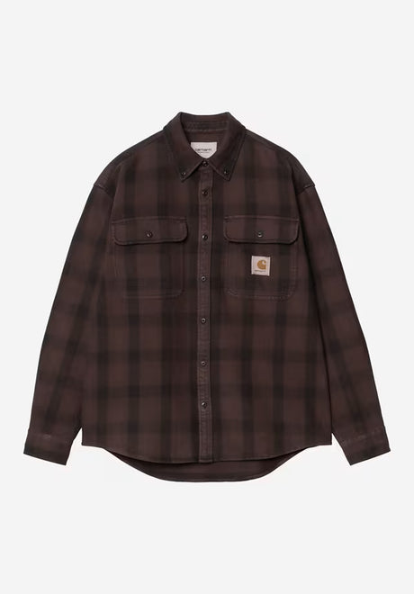 Carhartt WIP Edmands Hemd-Langarm edmandscheck-natural-palisander – Vorderansicht