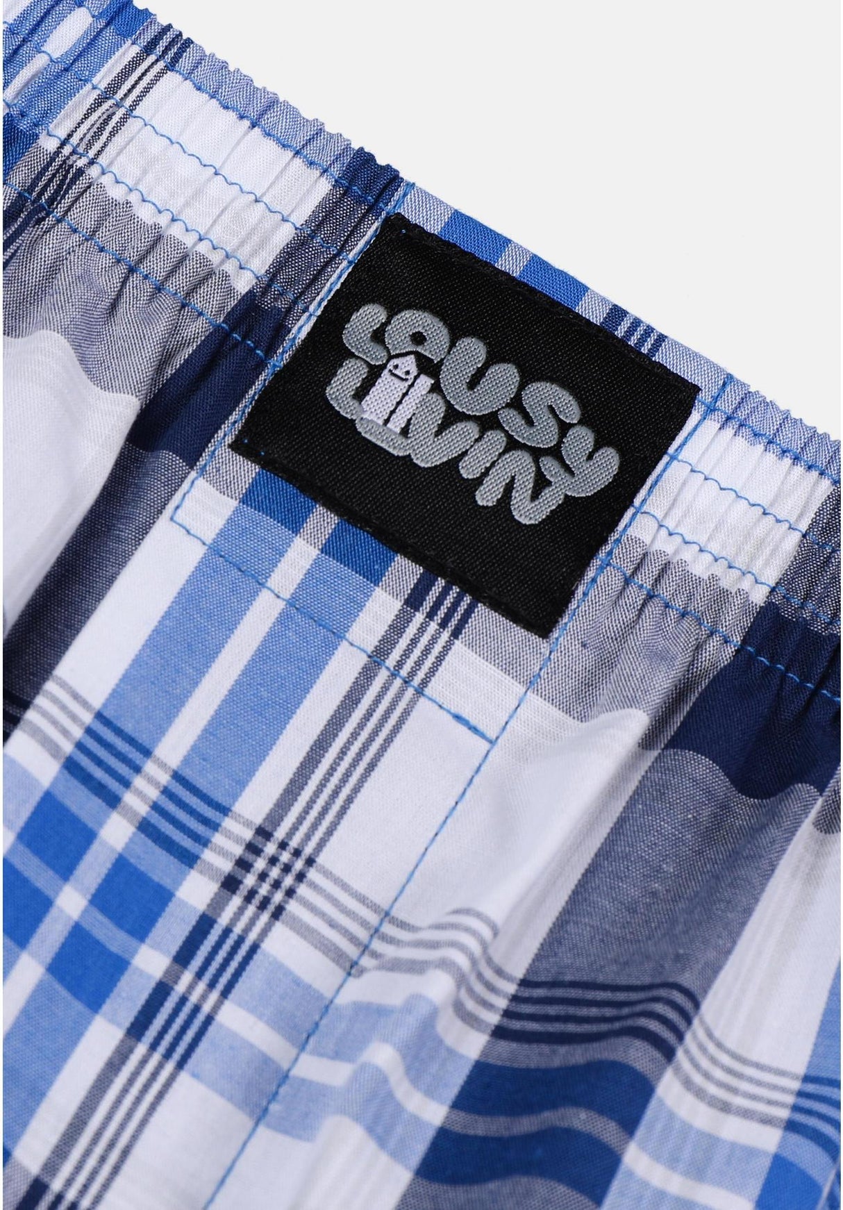 Organic Check sober-blue Rueckenansicht