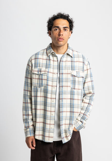 TITUS Roman Hemd-Langarm beige-checked – Vorderansicht