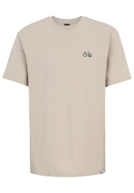 iriedaily Peaceride Emb T-Shirt sandstone – Vorderansicht