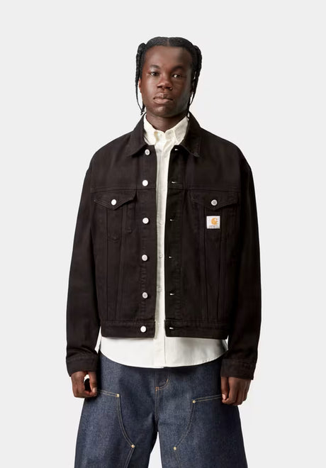 Carhartt WIP W' Everson Shirt Jac Übergangsjacke eversonprint-blackstonewashed – Rückenansicht