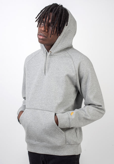Carhartt WIP Hooded Chase Hoodie greyheather-gold – Ansicht 1