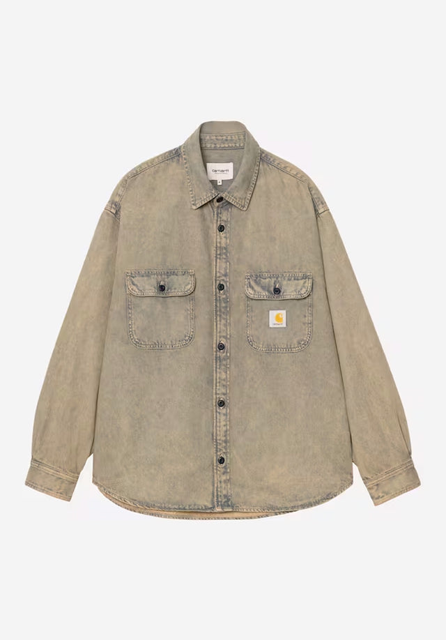 Tigan Shirt Jac blue-leathergarmentdyed Vorderansicht