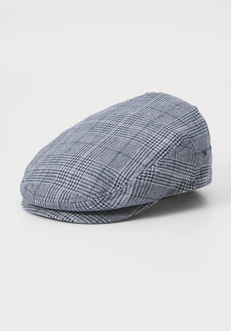Brixton Hooligan LW Hut blue-offwhitehoundstooth2 – Vorderansicht