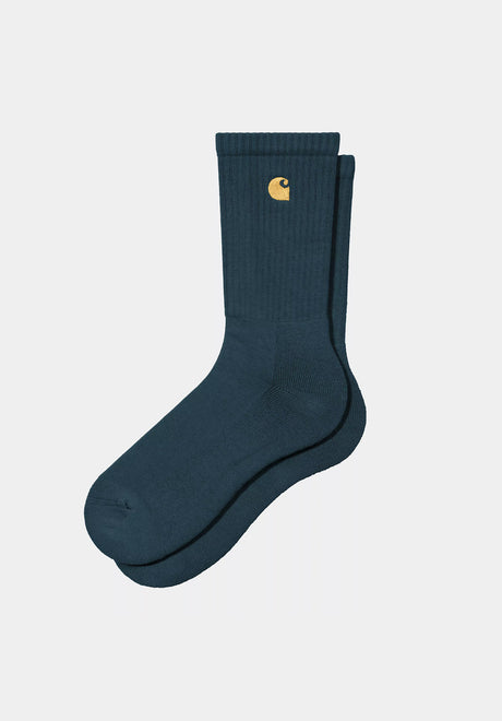 Carhartt WIP Chase Socken deeplagoon-gold – Vorderansicht