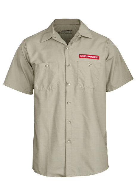 Powell-Peralta Supreme Work Shirt Hemd-Kurzarm khaki – Rückenansicht