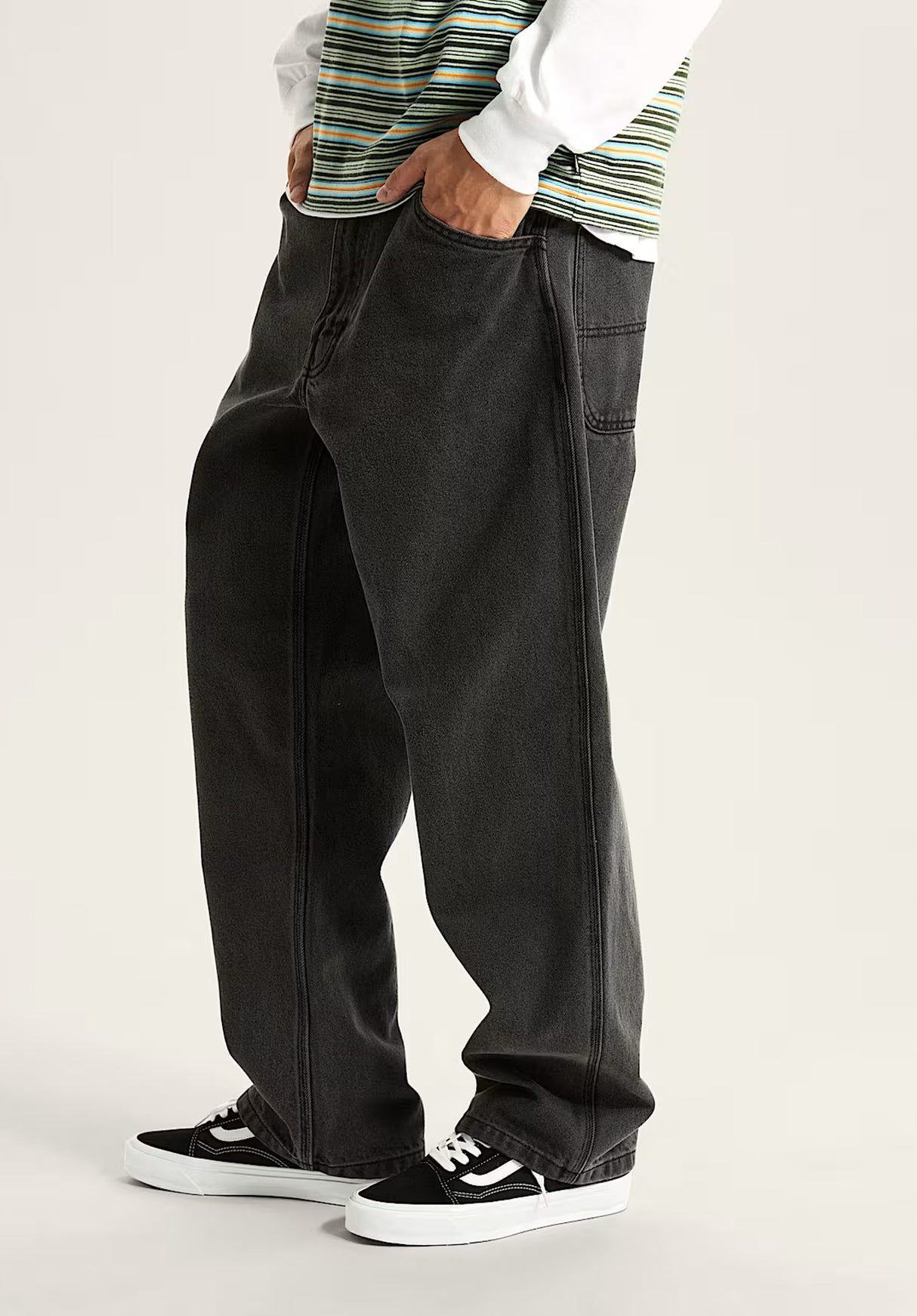 Skate Check-5 Skate Loose Denim blackdenim Rueckenansicht