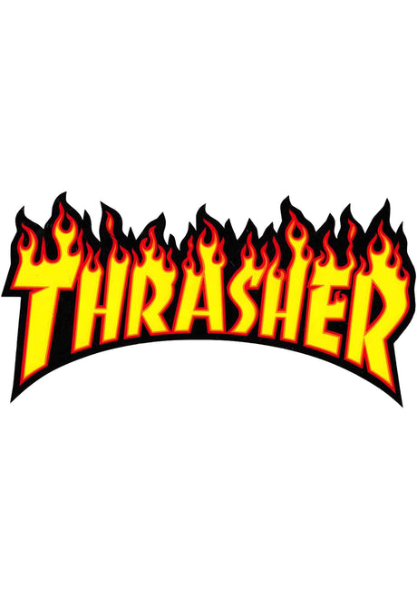 Thrasher Flame Sticker Large 10" diverser Artikel yellow – Vorderansicht