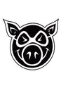 Head Large Sticker black-white Vorderansicht