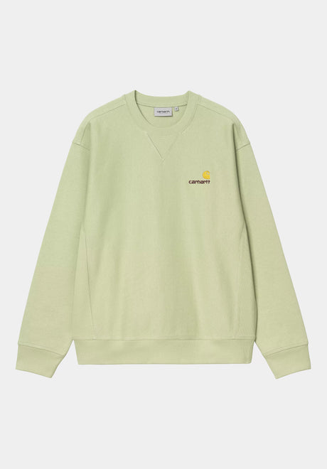 Carhartt WIP American Script Sweatshirt paleolive – Vorderansicht
