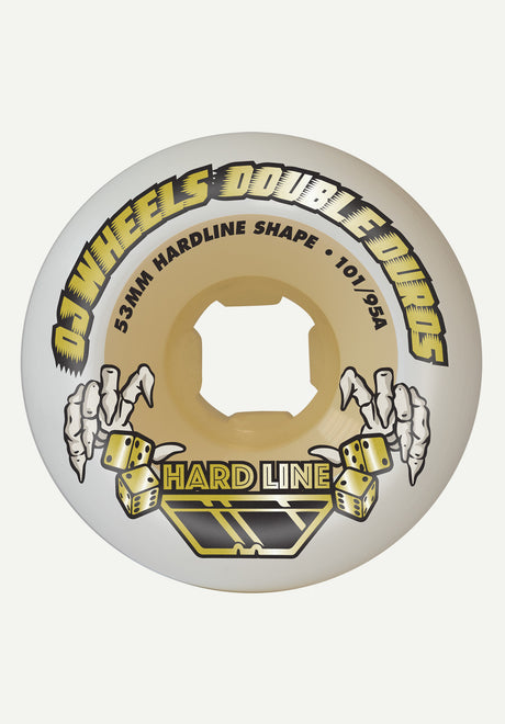 OJ Wheels Double Duro Hardline 101A/95A Rolle white – Vorderansicht