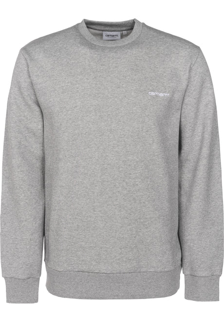 Carhartt WIP Script Embroidery Sweatshirt greyheather-white – Vorderansicht