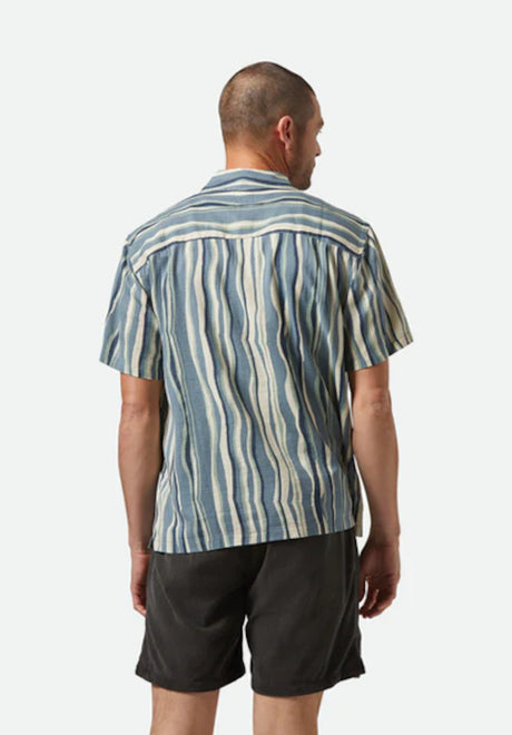 Cru Slub basaltblue-painterlystripe Rueckenansicht