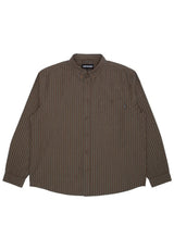 Long Sleeve Button Down brown-stripe Vorderansicht