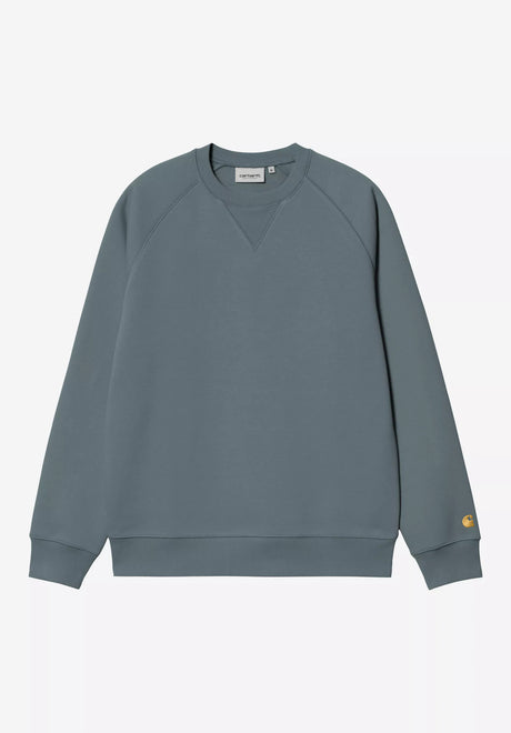 Carhartt WIP Chase Sweatshirt cozyblue-gold – Vorderansicht