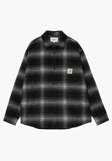 Carhartt WIP Brennan Shirt Jac Übergangsjacke blackwax – Vorderansicht