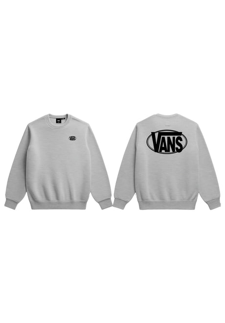 Vans Oval Logo Loose Sweatshirt lightgreyheather – Vorderansicht