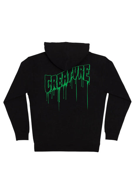 Creature Logo Outline Drip Heavyweight Zip-Hoodie black – Rückenansicht